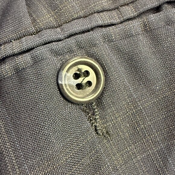 Mens Navy Blue Plaid Dress Pants Wool Pleated Trousers 38x31 - Picture 11 of 11